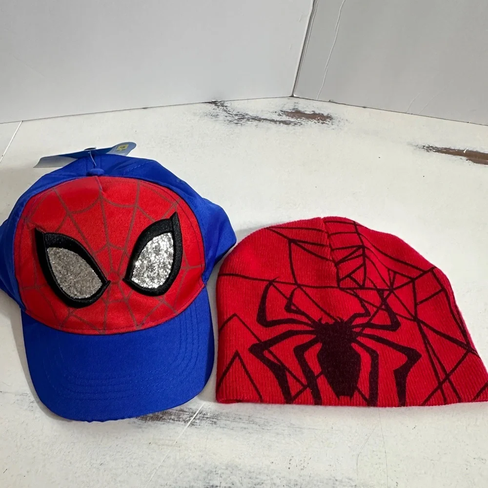 Marvel Spiderman Superhero Kids New ball Cap and Beanie - Red and Blue - Picture 1 of 6